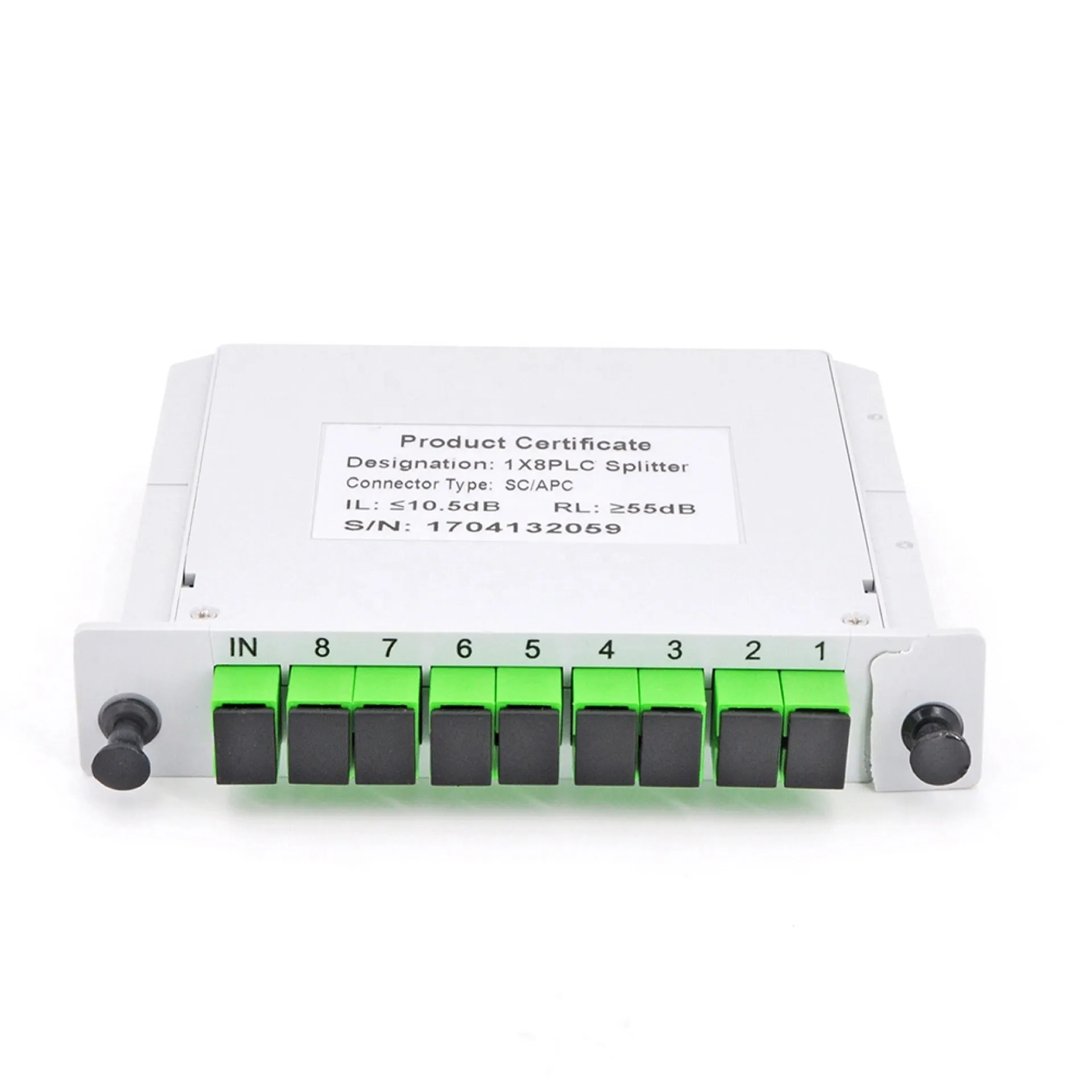 Manufacturer fast deliver Smart Card Splitter 1x8 Fiber Optic Splitter SC/APC UPC  Plug-in Box insrt type LGX type  PLC Splitter