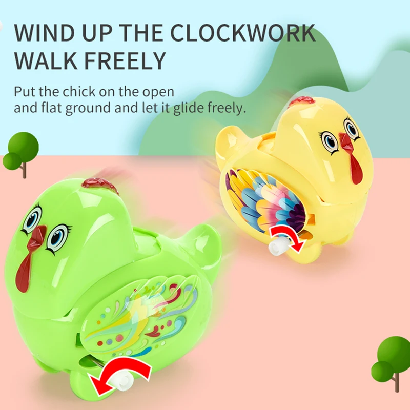 
 Оптовая продажа, забавная пластиковая мини-игрушка-Цыпленок, заводное животное  