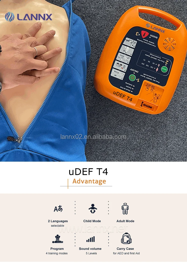 Lannx Udef T4 New Product Aed Trainer Defibrillator Monitor Simulator