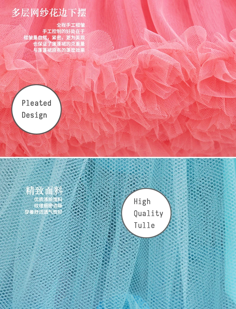 Girls Tutu Skirt 3Y-14Y Tulle Ruffles Prom Dress Classical Children Girls Solid Color Tutu Skirt For Kids