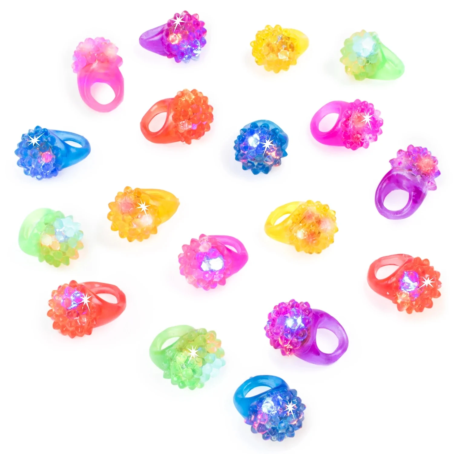 Flashing Led Bumpy Rubber Rings for Party Favors Jelly Bubble Light up Finger Toy