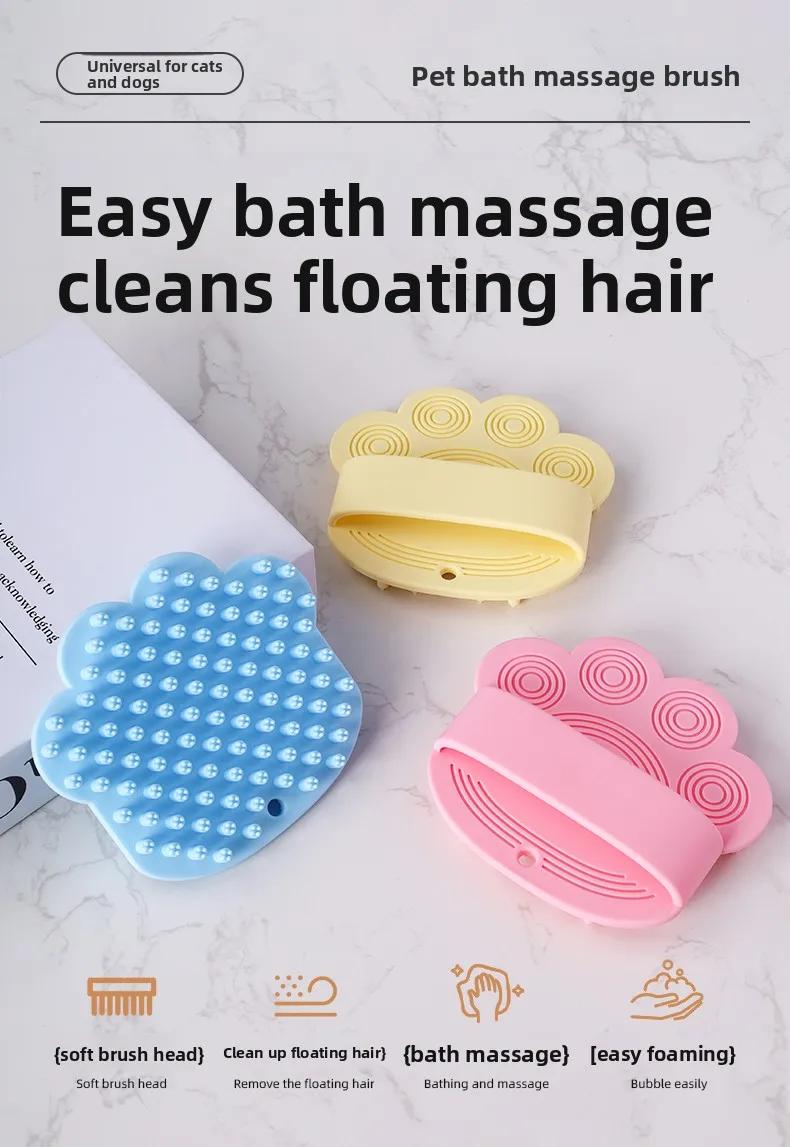 Versatile Pet Cleaning Tool for Bathroom Use Silicone Pet Shower Brush for Cats Bathing and Grooming  supplier