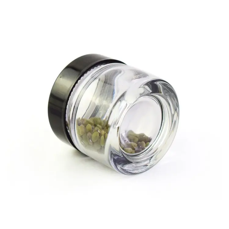 Glass Jar 2oz 3oz 4oz Clear Magnifying Glass Jar Child Proof Jar 3.5g