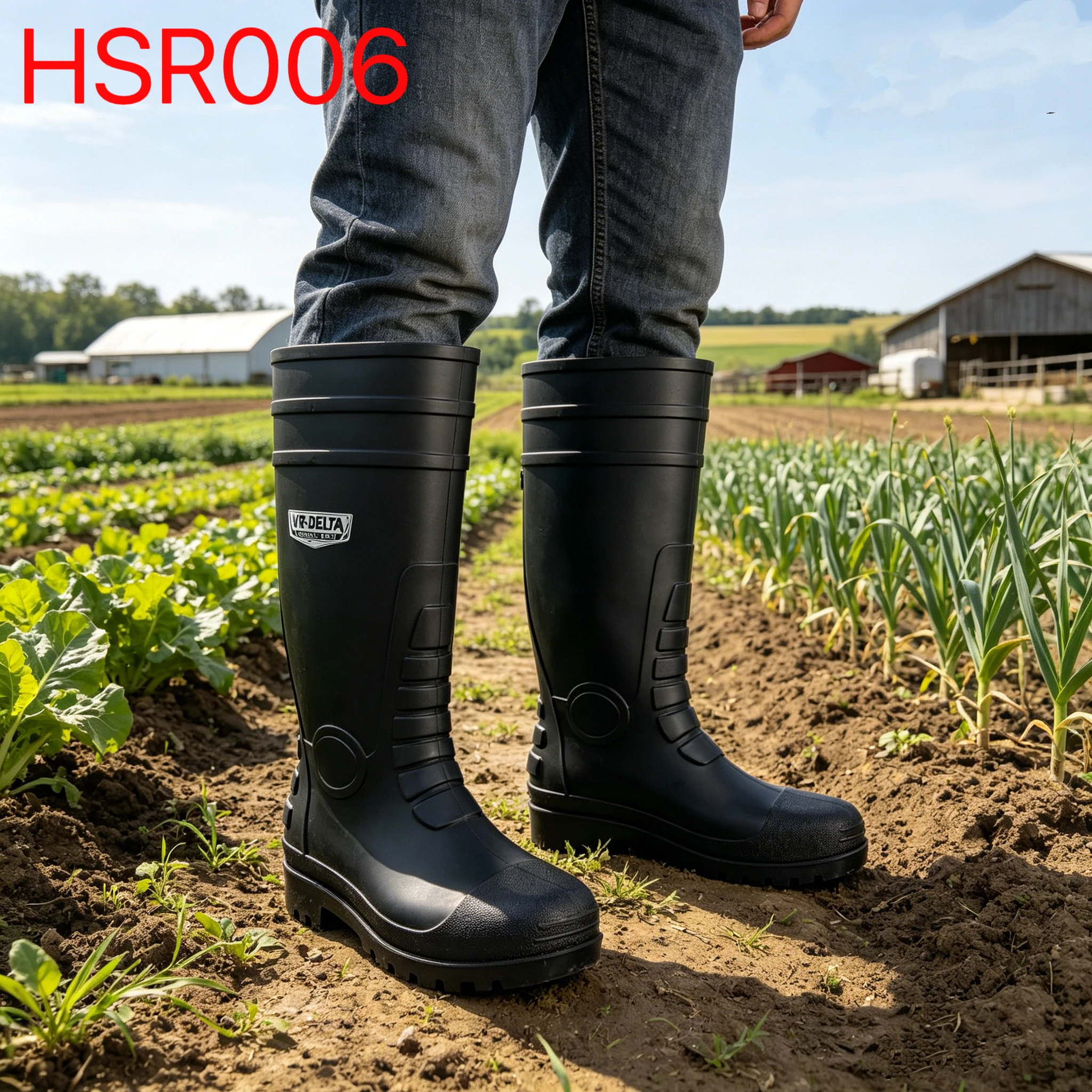 YYR,Agriculture&husbandry PVC Safety Gumboots for Sale All-Weather Ready CE Certified Security Rain Boots with Steel Toe HSR006