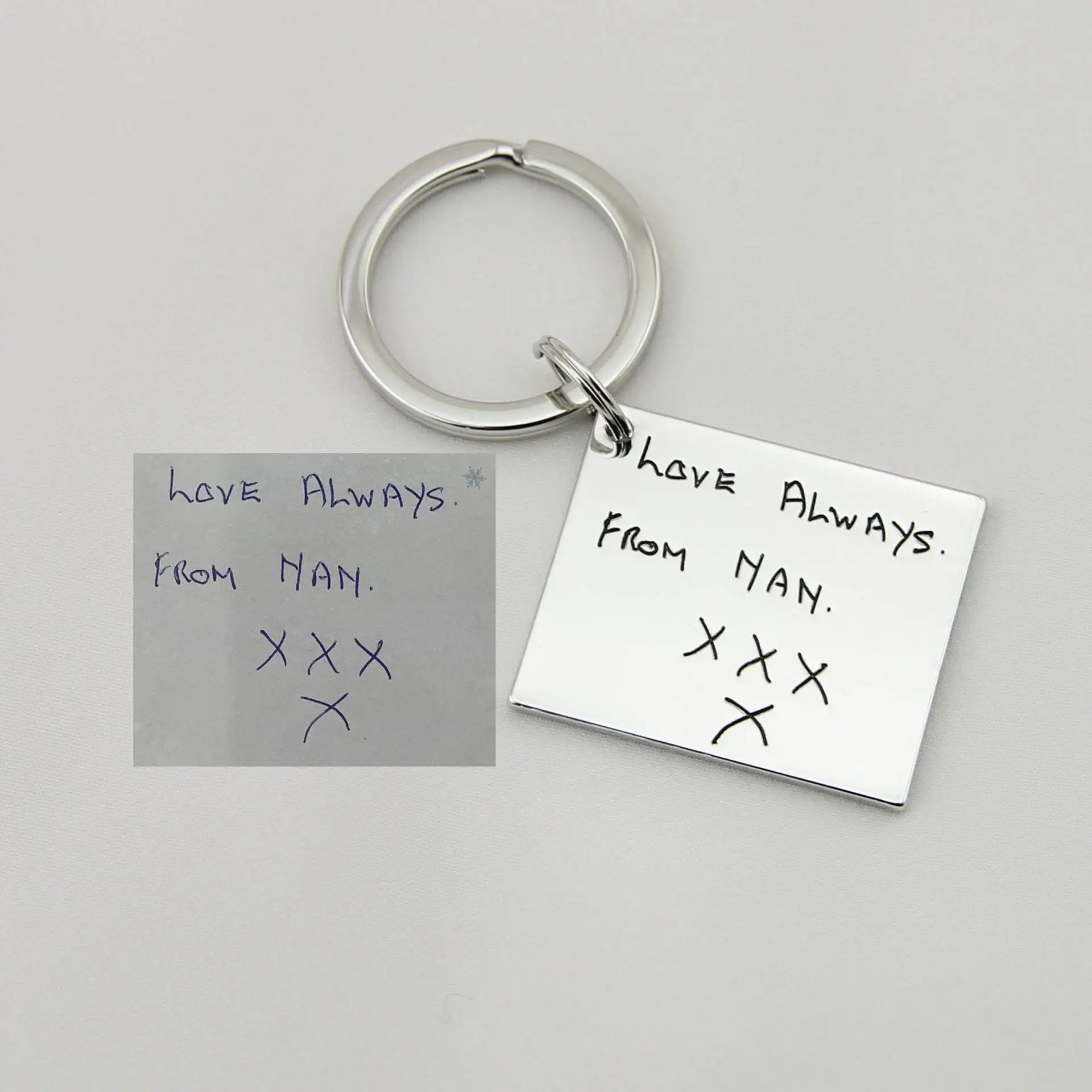 Customizable Hand Painted Children's Drawing Keychain with  Stainless Steel Bag Charm