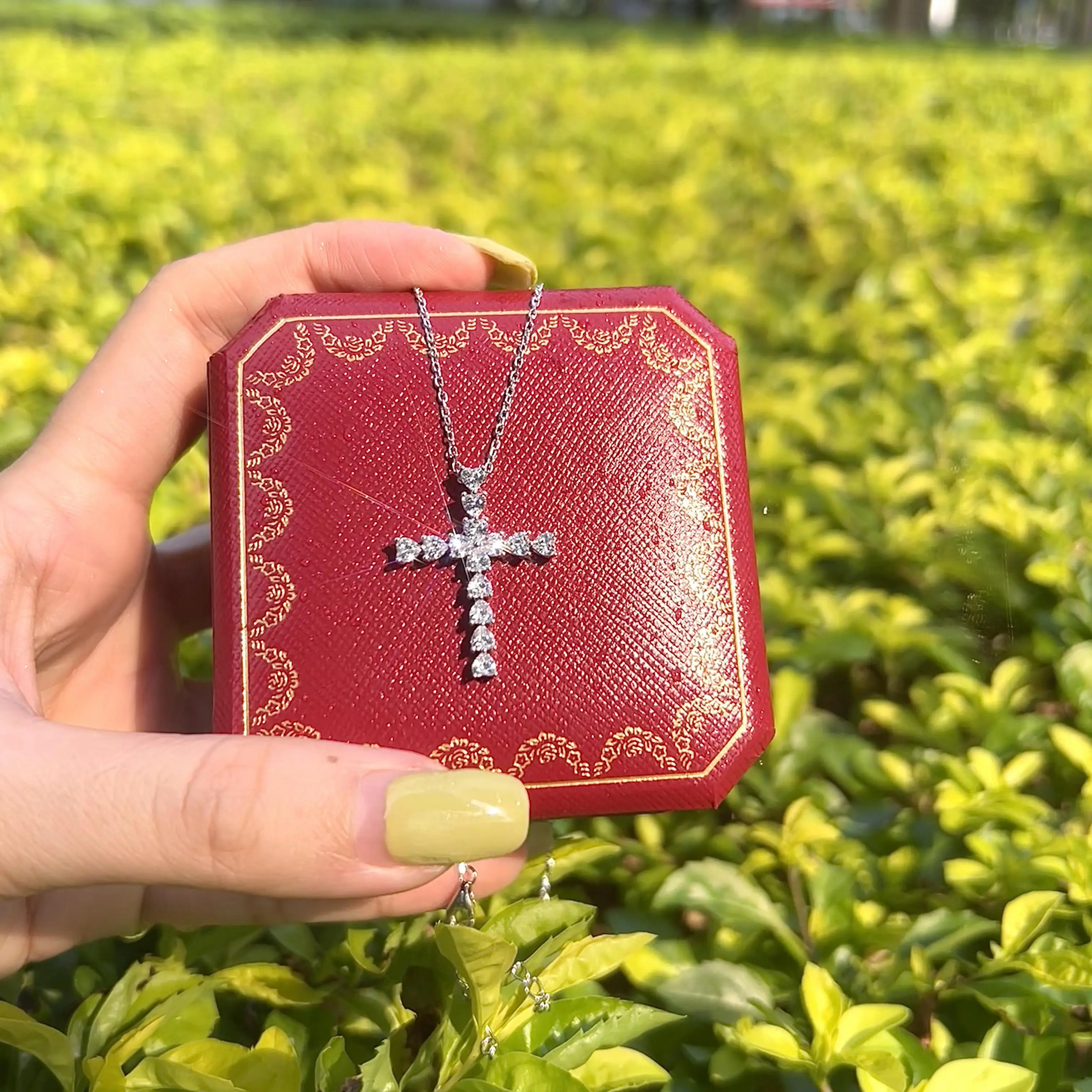 アクセサリー y2k cross silver925 necklace top A&G Y2k 925 Sterling Silver Cross Pendant Necklace with CZ Gold