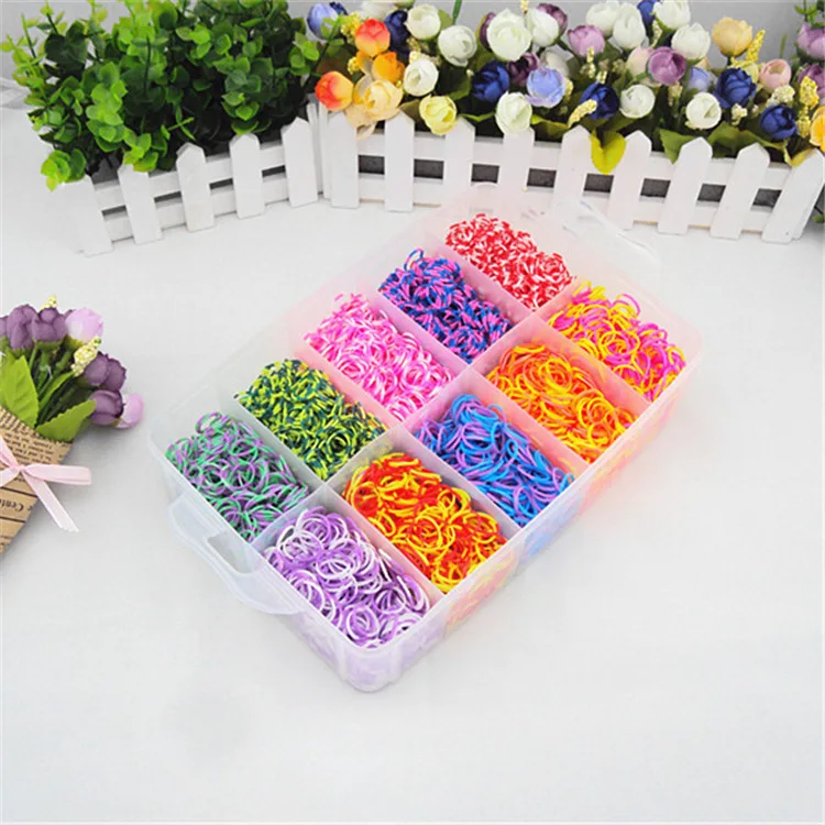 Rainbow Rubber Bands Kit,Bracelet Making Set For Boy Girl Weaving Diy