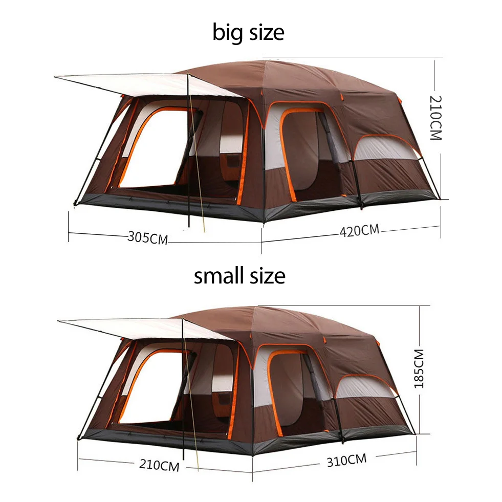 8-12 Personen im Freien Groraum Familien camping Doppels ch ichten 2  Zimmer 1 Wohnzimmer Camping Zelt