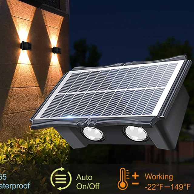 Up And Down Solar Led Wall Light Outdoor Waterproof 4Led 6Led Solar Wall Lamp  Solar Garden Light
