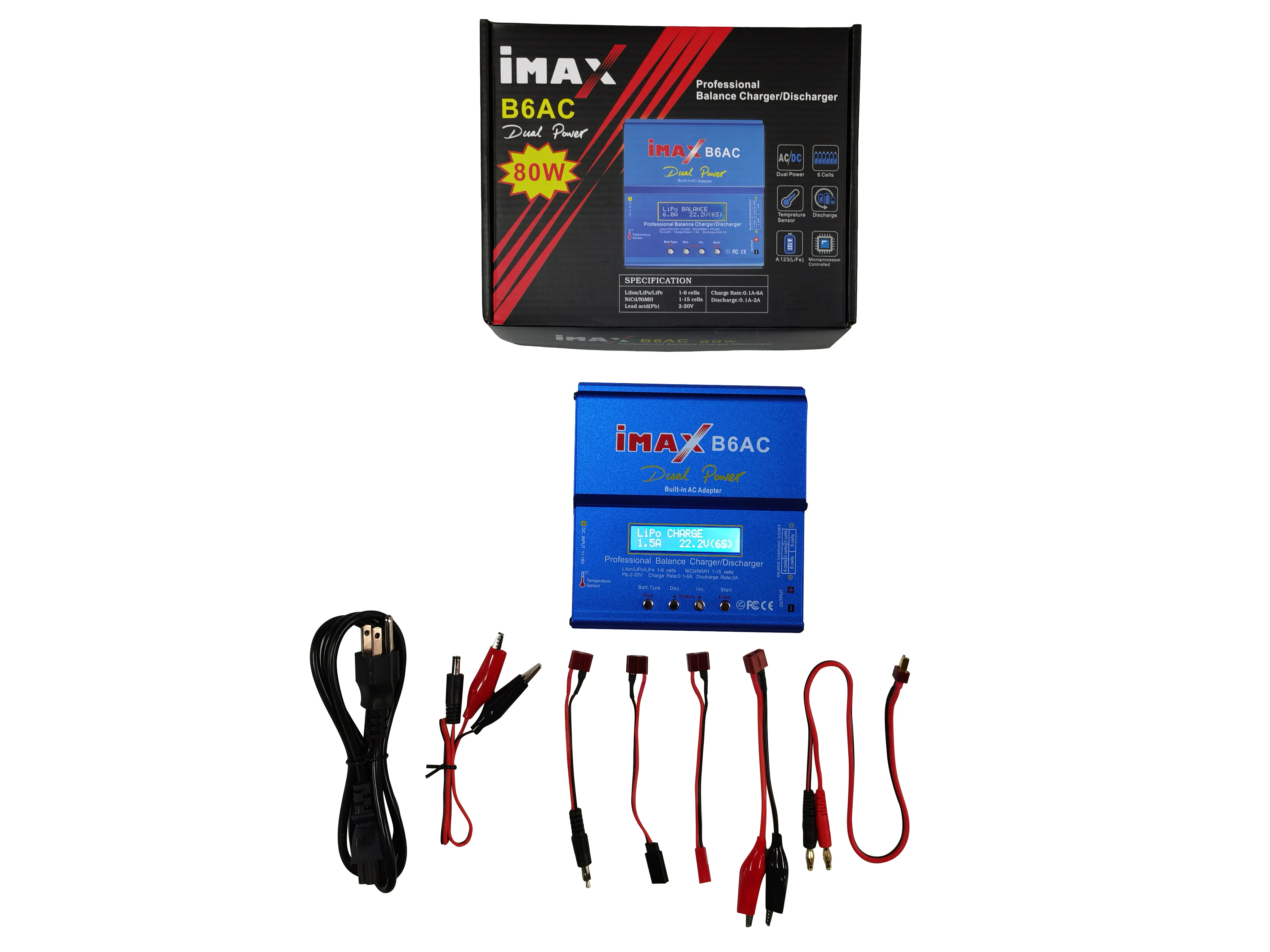 IMAX B6AC 80 Вт 6A LiPo балансирующее зарядное устройство Разрядка Для Lipo/li-ion/LiFe/NiMh батареи