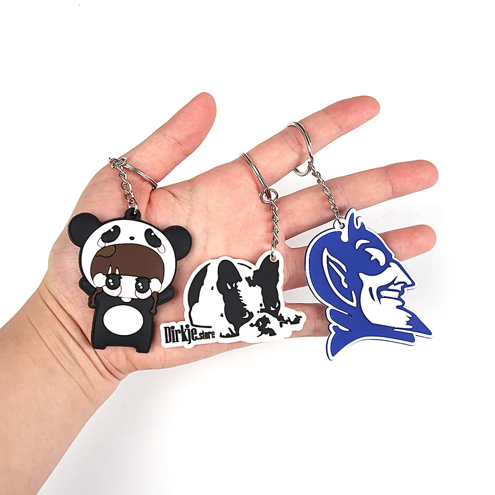 Custom Cute Cartoon Soft PVC Keychain Key Chain Soft Rubber Keychains 2D 3D Rubber PVC Keychain With Your Logo Name details