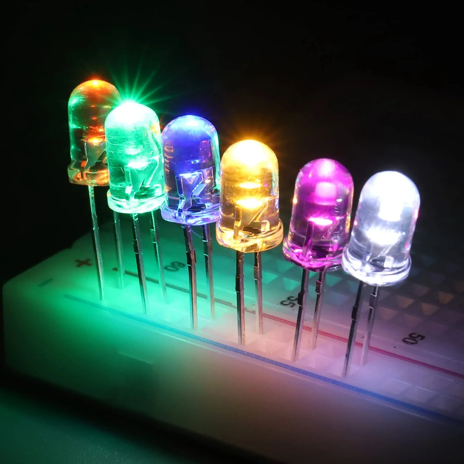 Aismartlink 5mm LED Light Emitting Diode Round Assorted Color White/Red ...