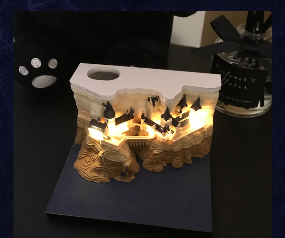 Factory Custom Harry Magic Castle Memo 3D Paper 3D Building Model Paper Holiday Gift 3D Memo