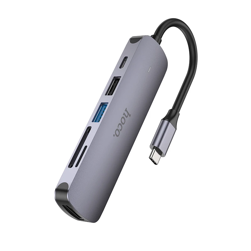 HOCO 6 in 1 HUB HB28 Type-C Multi-Function Converter(HDTV+USB3.0+USB2.0+SD+TF+PD)