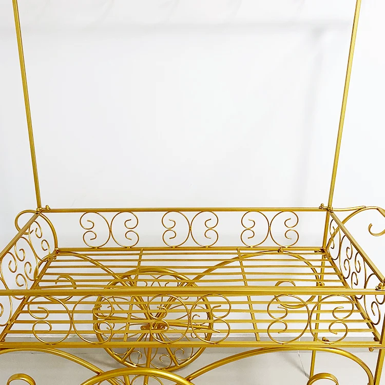 Customized Collapsible Metal Candy Cart Flower Candy Carts With Wheels for Wedding Christmas Decoration Dessert Candy bar Cart