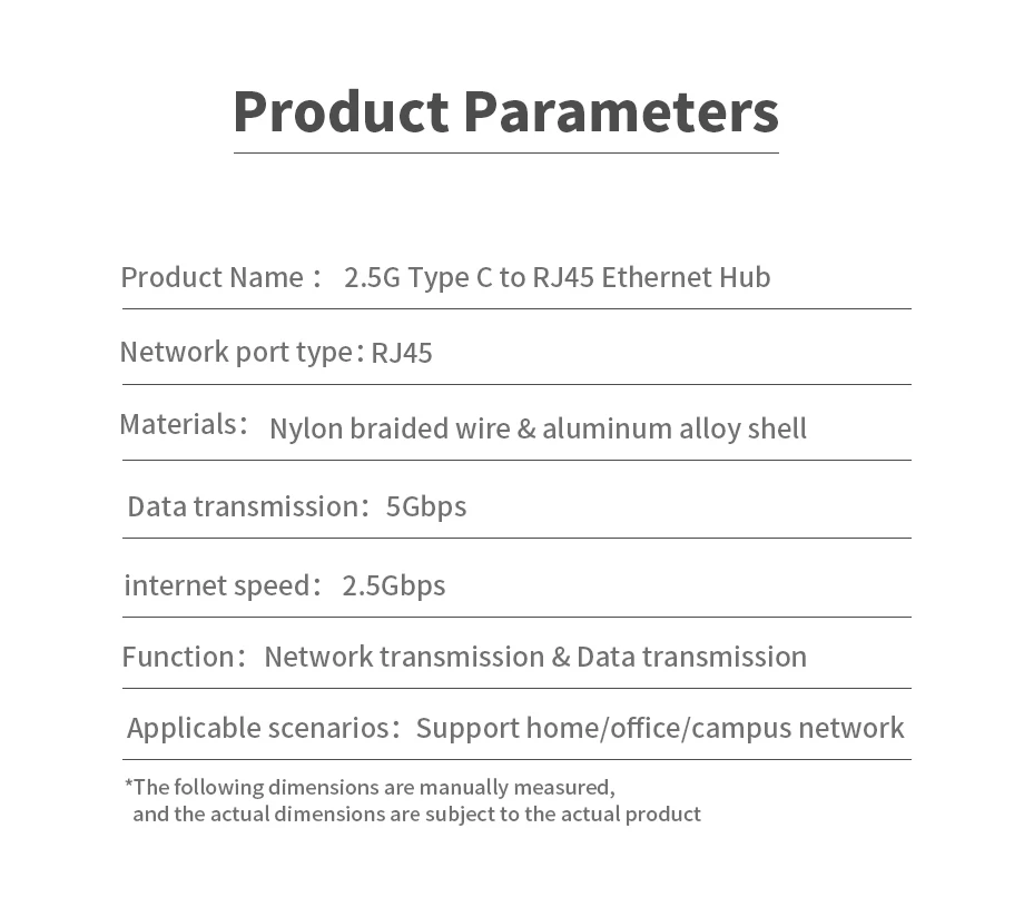 DOONJIEY USB 3.0 Aluminum Alloy Ethernet Adapter with 3-Port Type-C Gigabit Ethernet RJ45 Docking Station in Stock