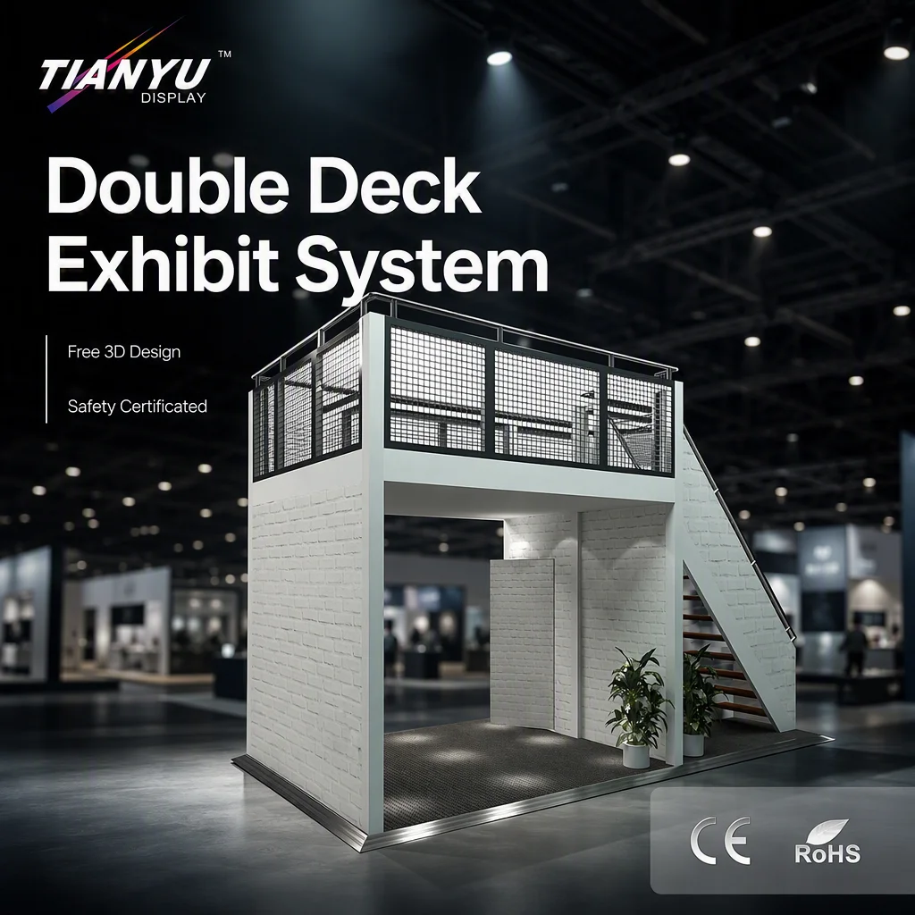 20ft Aluminum Extrusion Manufacturing System Trade Show Booth Two Storey Double Deck Exhibition Stand Modular Display System