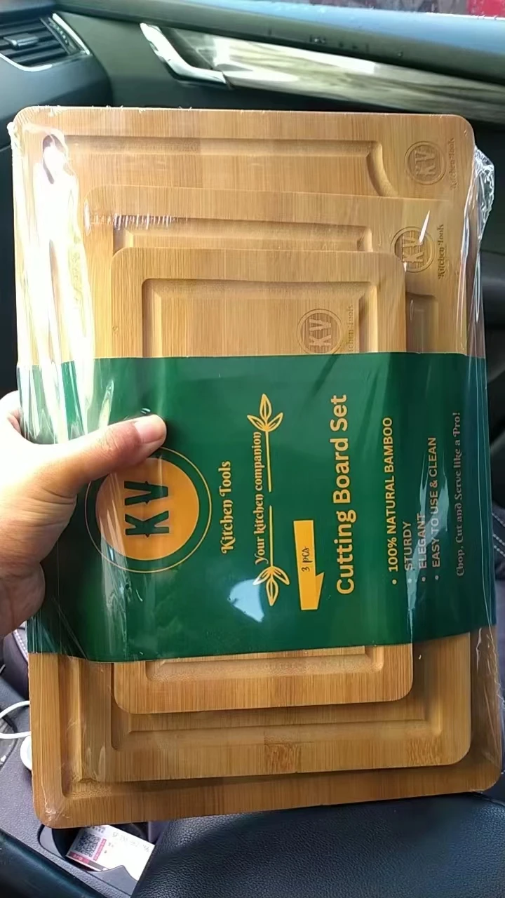 Bamboo Extra Large 3 Pcs/set Chopping Block Kitchen Bamboo Cutting