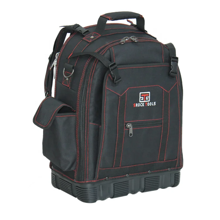 Heavy Duty 23 Pockets Tool Bag Padded Laptop Sleeve Tool Organizer Tool Backpack Bag