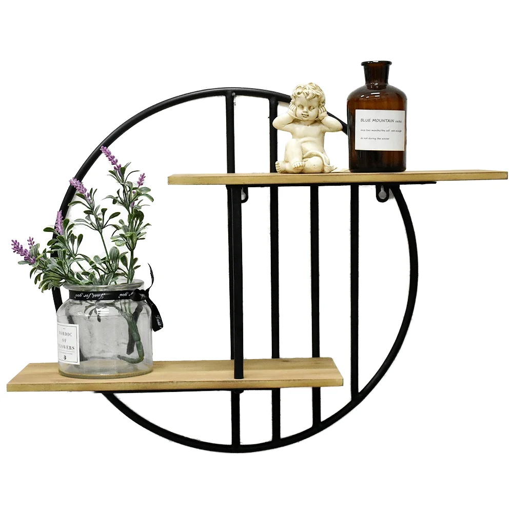 Prateleira Decorativa de Parede de 2 Níveis em Metal e Madeira, Prateleiras  Flutuantes Rústicas para Decoração de Móveis| Alibaba.com, image size:1000x1000