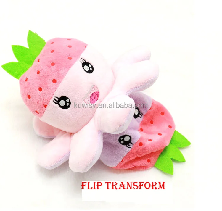 2024 Ama Zon Soft Stuffed Animals Toys Fruit Octopus Flip Reversible