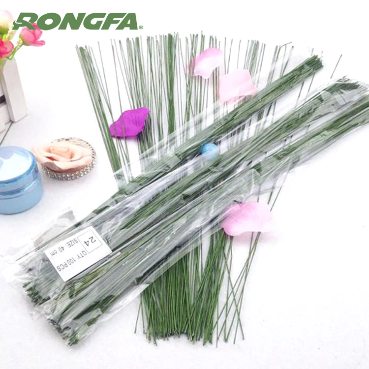 100pcs 18ga Floral Stem Wires Green Crafting Floral Stem Wire for DIY Crafts and Flower Arrangement 14 Inches