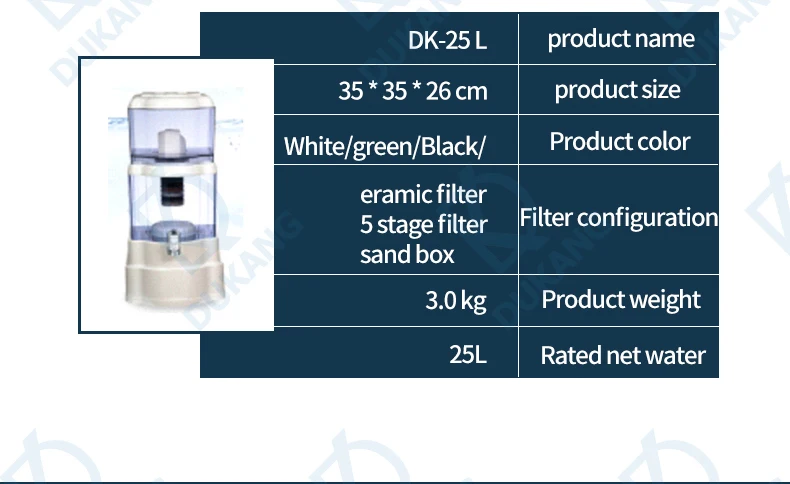 OEM Portable Water Filter Mineral Pot With Faucet Drinking Water Filter