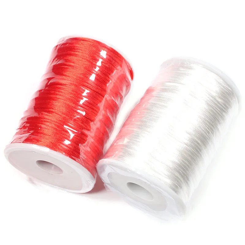 KONMAY 1.5mm 2.5mm Nylon Rattail Satin Silk Beading Cord Macrame Threa