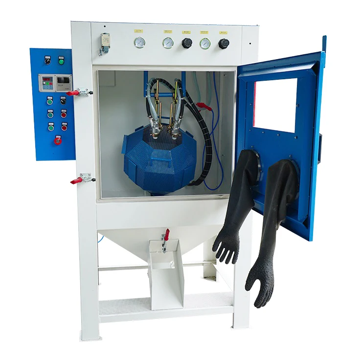 Automatic Tumble Sandblasting Cabinet Machine With Rotary Drum