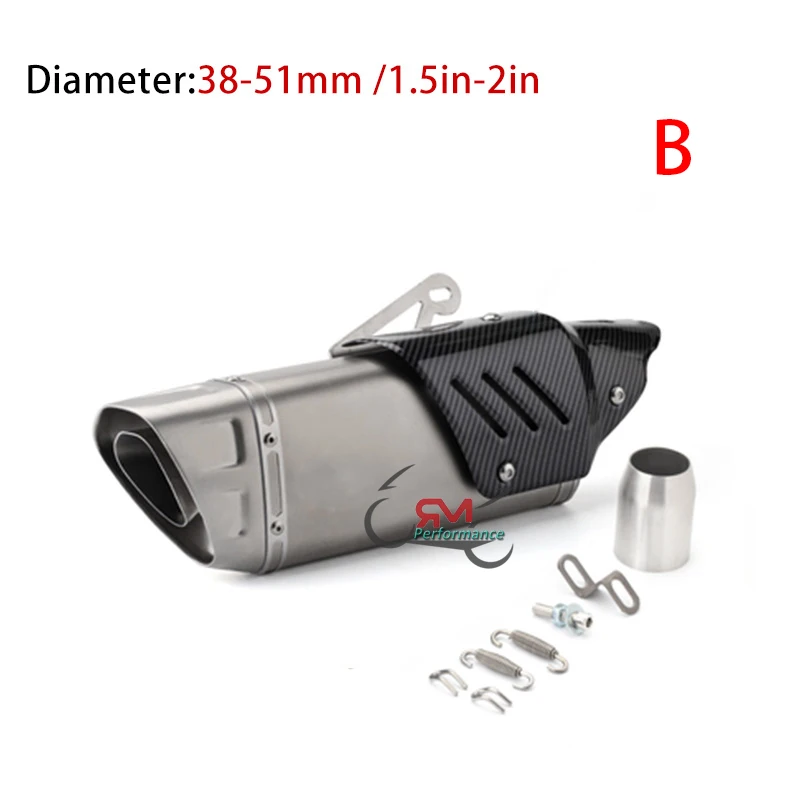 51mm Universal Motorcycle Exhaust for Akrapovic M1 Muffler | Heat