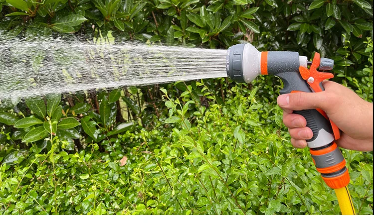 Household 8-function garden watering and car washing water gun Wholesale 8-function glue coated adjustable water spray gun Car w