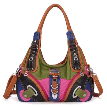 Angel Kiss Brand tote handbags New Arrival Women Patchwork Handbag Multi Color Combination Shoulder Bag