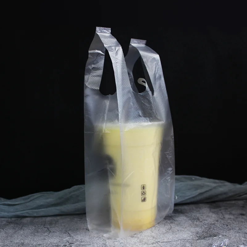 Manufacturer Direct Sales Eco-friendly Biodegradable Milk Tea Bags Portable Takeaway Plastic Bags Custom logo