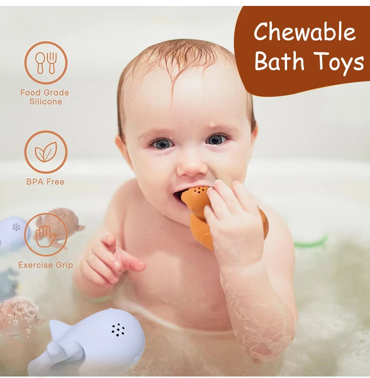 Custom Bpa Free Bath Tub Toys Baby Bathing Toy Set Children Kids