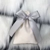 Beige Bag with Grey Ribbon