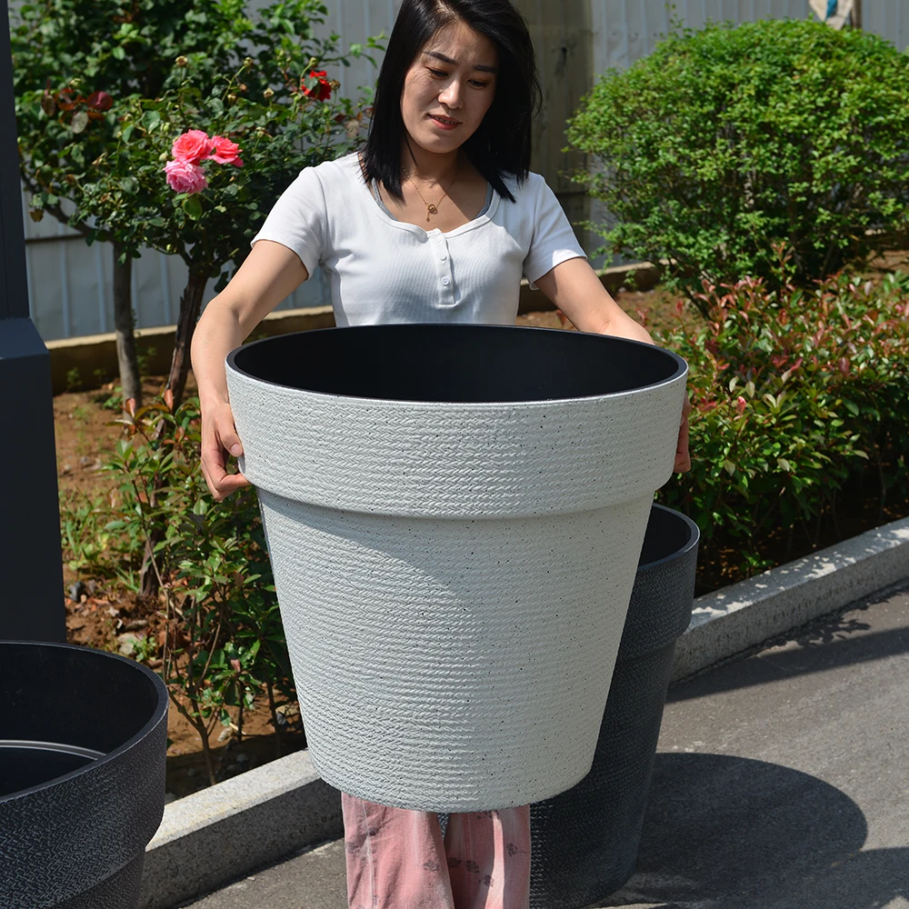 Very Big Round Plastic Planters - Extra Large Outdoor Pots for Trees &  Plants, Durable & Eco-Friendly Garden Supplies