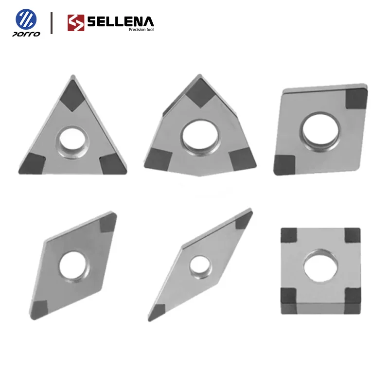 CNC Diamond PCD CBN Tipped Turning Tool VCGT Inserts VCGT110304 VCGT160404 Lathe Turning Tips OEM Customized 10pcs ZORRO/SELLENA