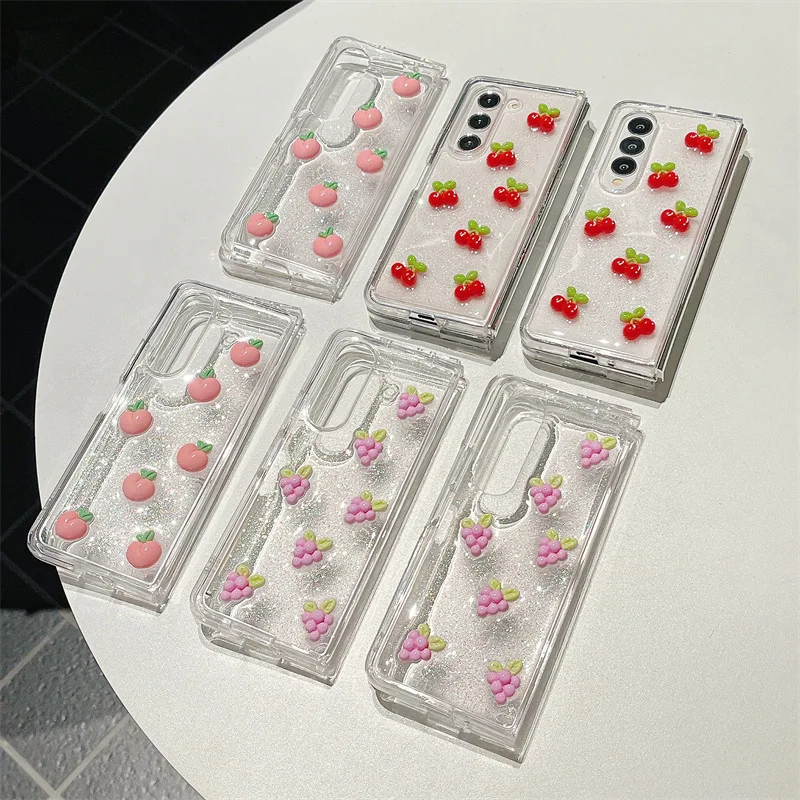 Phone Case For Samsung Z Fold 6 5 4 Transparent Cute  Clear  Slim Protective Mobile Phone Cover