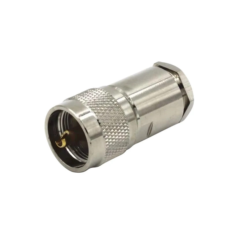 Huaxing Brand RF N Male Crimp Type Straight Plug Connector 50 Ohm Copper Contact Brass Housing IP53 Rated 12V 12A Made in China