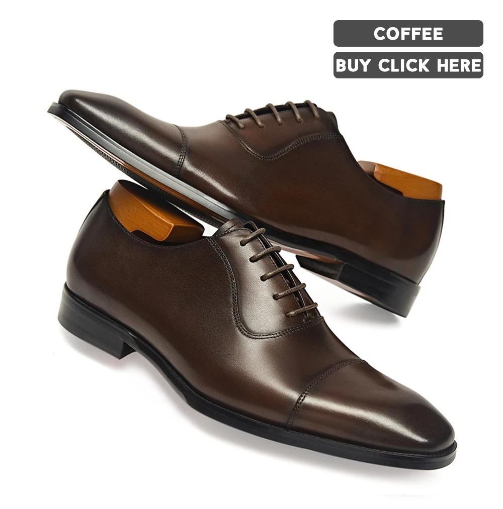 Fashion Lace-up Men Dress Shoes Official Genuine Leather Shoes For Men ...