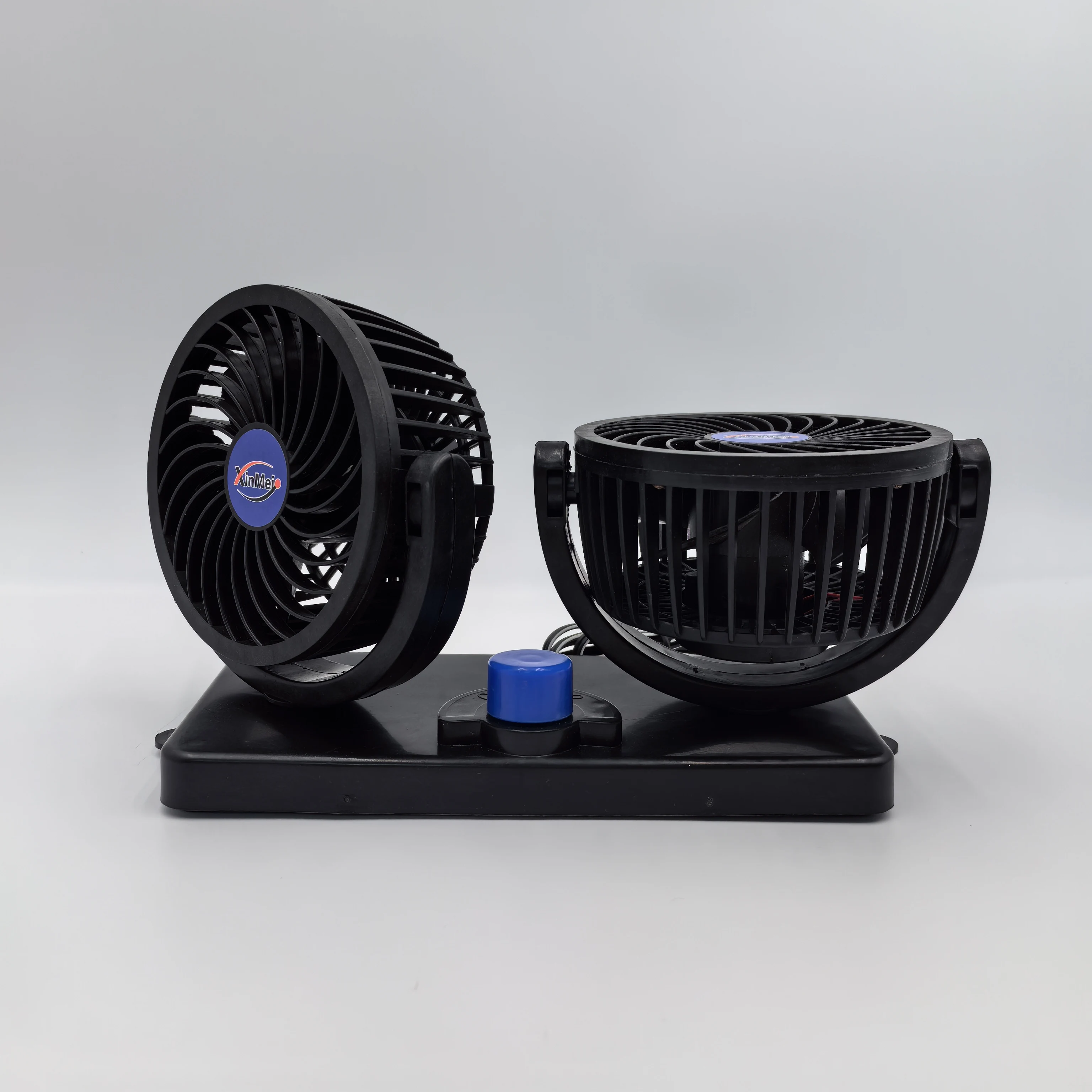Регулируемый штормовой вентилятор Автомобильный Электрический с низким уровнем шума и 2 головками автомобильный вращением на 360 градусов