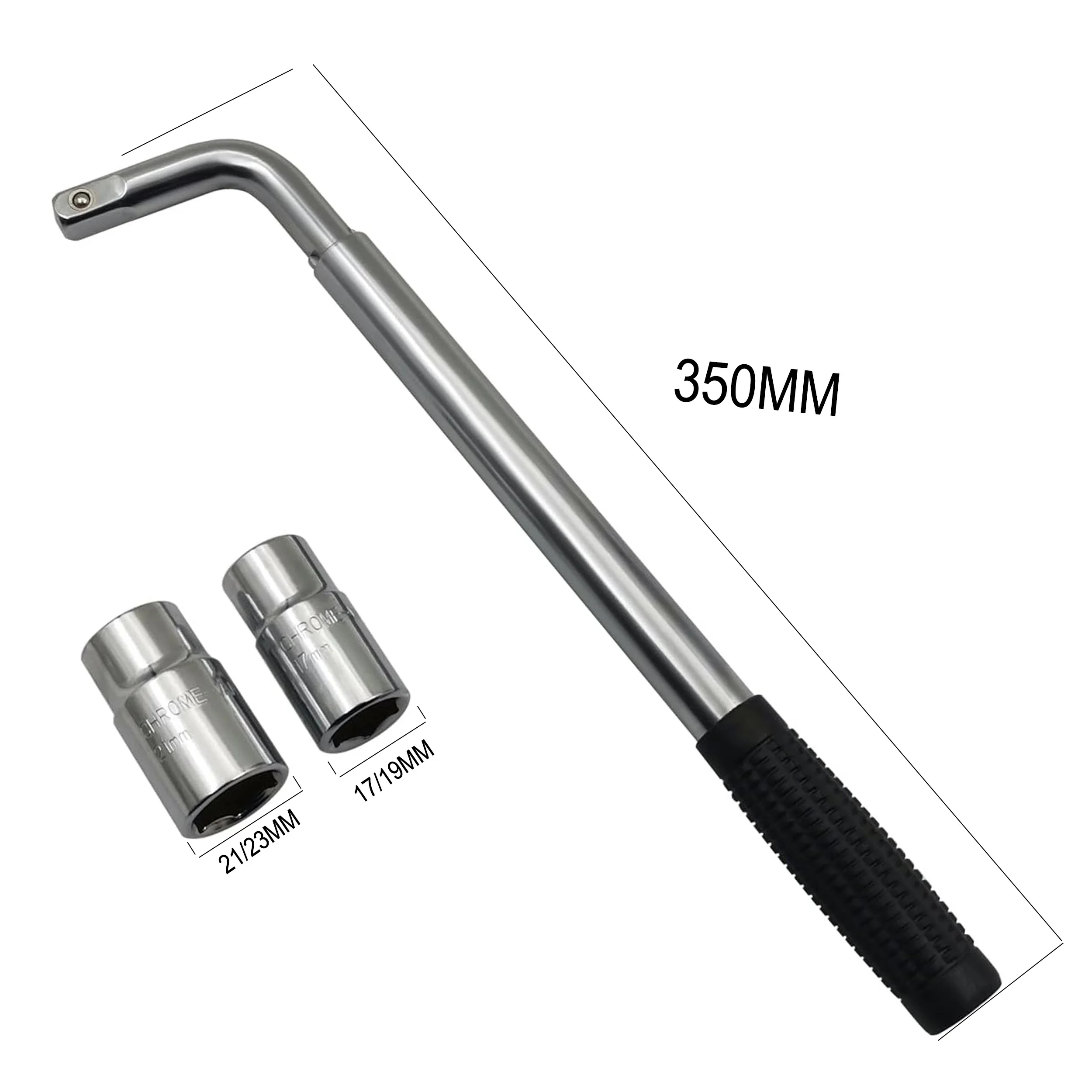 Clé à Écrou Roue Téléscopique 17-19-21-23mm ASC - Barre Extensible Voiture Van Avec Douilles