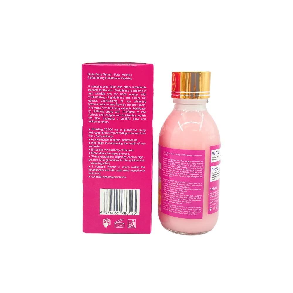 glutathione injection strong whitening milk New Fast Action Gluta Berry Super Antioxidant Whitening Serum Collagen  Facial Serum Dark Spot Correcting Glow Whitening Serum