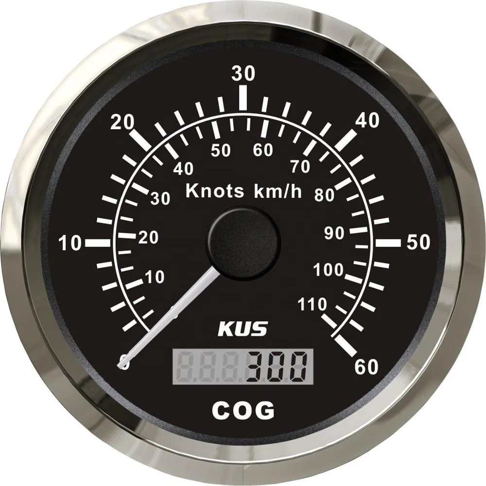 KUS Waterproof GPS Speedometer Gauge 60MPH for Boat Truck Auto Trailer Car Yacht Vessel COG 110mm 12V/24V with Backlight 