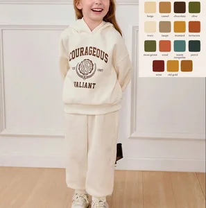 Customized Brand Fashion Kids Tracksuit Cotton Girls Hoodie Sweatsuits Jogger Set Cute Tracksuits for Girls