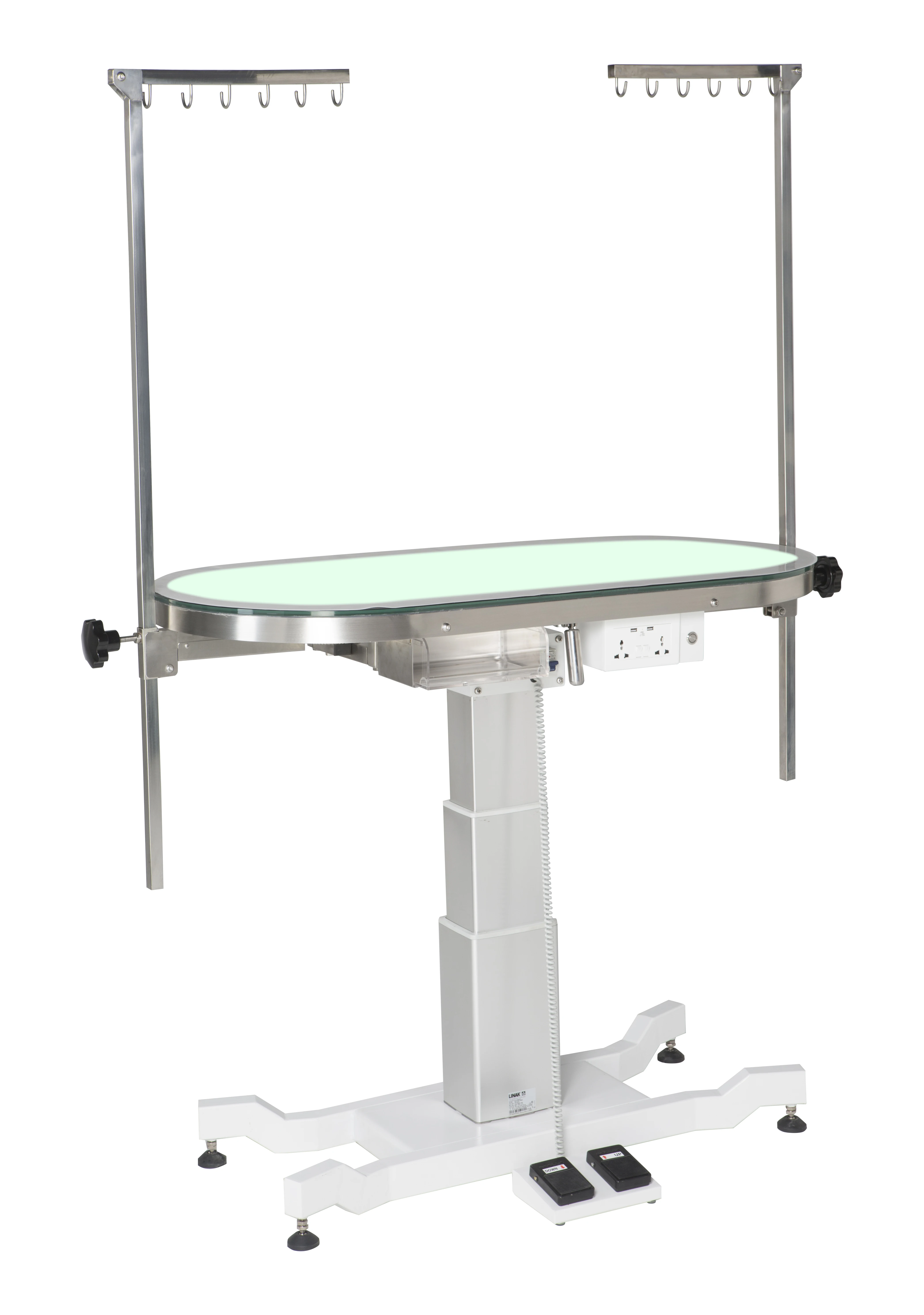 Light up grooming outlet table