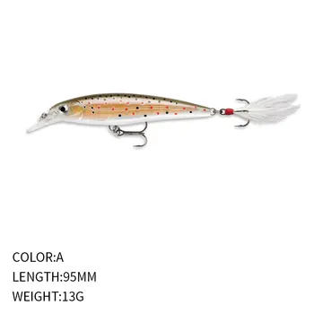 Luya Bait 95mm/13g Bait Floating Mino with a Bristle Hook, a Bionic Upturned-mouth Bait for Sea Bass Fishing – Hooks – view 4