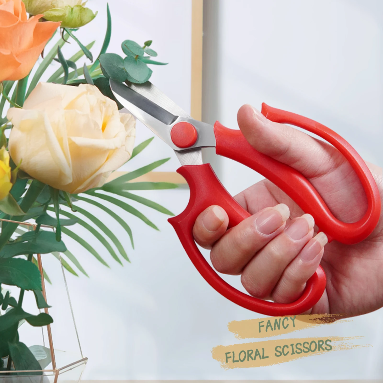 Floral garden scissors stainless steel blade pruning sheer for