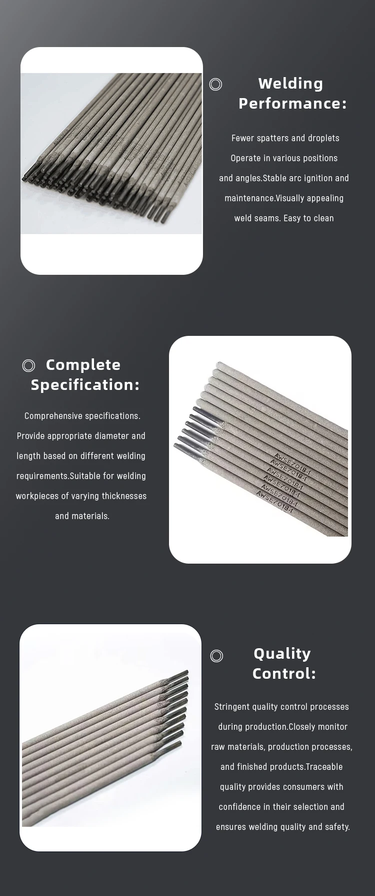 High Tensile Strength Steel E7018 Welding Electrode Rod 7018 Easily Use