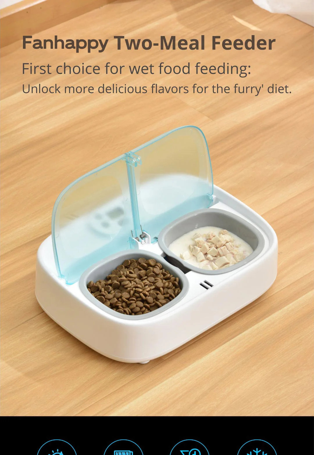 Designed For Wet Food Feeding Automatic Pet Feeder With Builtin Smart Sensor Pp Bowls Smart